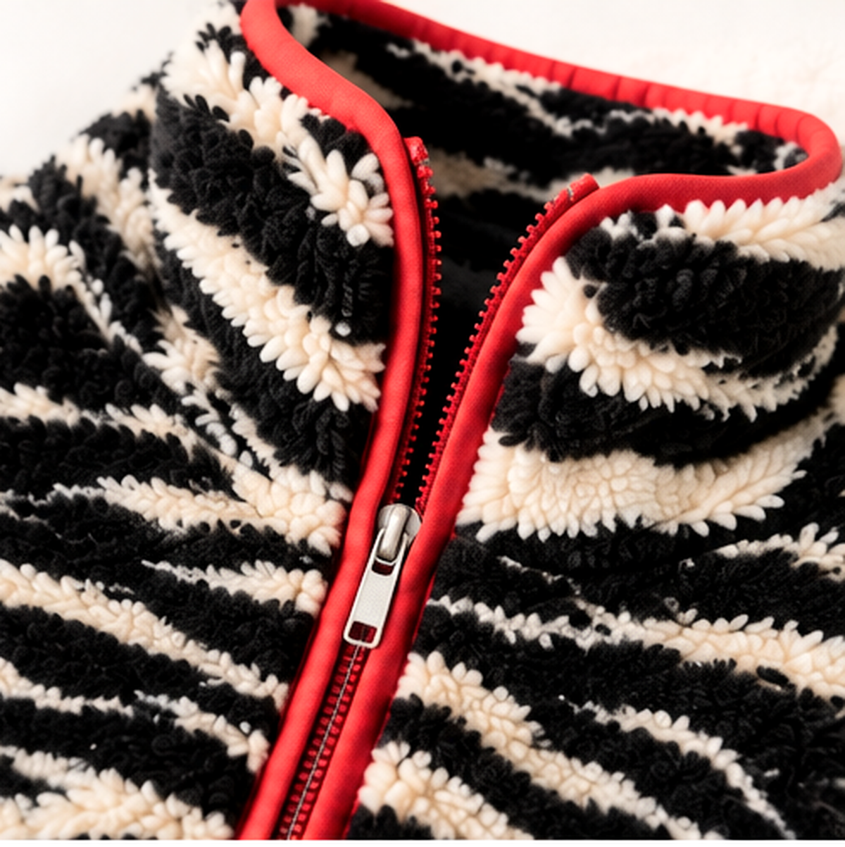 Viral Zebra Sherpa Fleece Quarter Zip