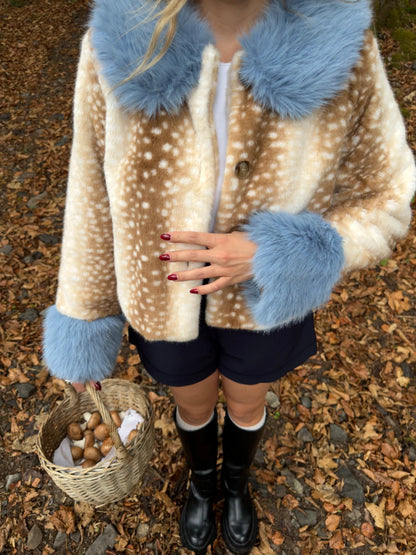 Bambi Blue Faux Fur Jacket