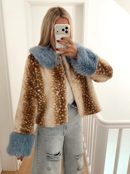 Bambi Blue Faux Fur Jacket